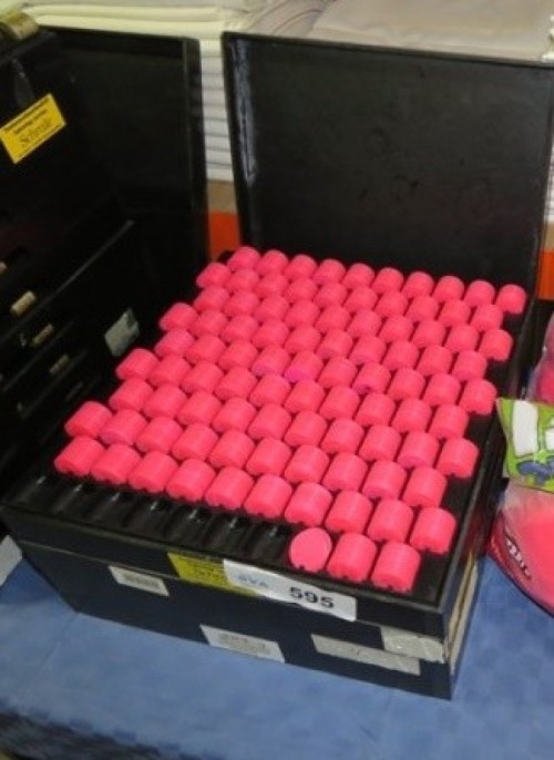 Consumptiemunten roze 1000 stuks in telbak